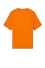 Snow Peak Pe Power Dry Short Sleeve T-Shirt in Orange, view 1, click to view large image.
