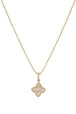 Sydney Evan Mini Bezel Moroccan Charm Necklace in Gold & Diamond, view 3, click to view large image.