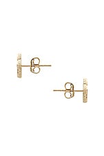 Sydney Evan Moroccan Flower Stud Earrings in Gold & Diamond, view 3, click to view large image.