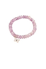 Sydney Evan Butterfly Charm Beaded Bracelet in Lavender Amethyst, view 1, click to view large image.