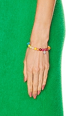 Sydney Evan Daisy Charm Beaded Bracelet in Rainbow Jade, view 2, click to view large image.