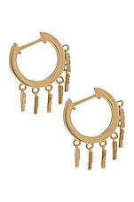 Sydney Evan Small Pave Fringe Huggie Hoop Earrings in Gold, view 3, click to view large image.
