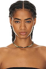 Sydney Evan Beaded Choker in Emerald Ombre, view 2, click to view large image.