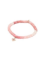Sydney Evan Moroccon Enamel Charm Beaded Bracelet in Pink Opal, view 1, click to view large image.