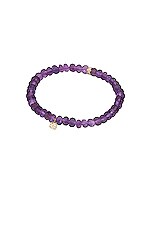 Sydney Evan Eternity Heart Beaded Bracelet in Amethyst, view 3, click to view large image.