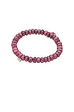 Sydney Evan Evil Eye Charm Moonstone Beaded Bracelet in Mystic Red, view 3, click to view large image.