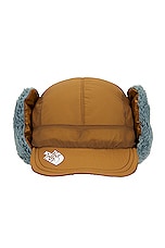 The North Face X Project U Down Cap in Bronze Brown & Concrete Grey, view 5, click to view large image.