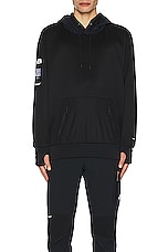 The North Face X Project U Dotknit Double Hoodie in Tnf Black & Aviator Navy, view 4, click to view large image.