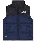 The North Face 1996 Retro Nuptse Vest in Summit Navy & Tnf Black, view 1, click to view large image.