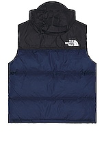 The North Face 1996 Retro Nuptse Vest in Summit Navy & Tnf Black, view 3, click to view large image.