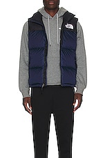 The North Face 1996 Retro Nuptse Vest in Summit Navy & Tnf Black, view 5, click to view large image.