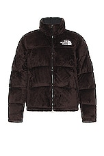 The North Face Versa Velour Nuptse In Coal Brown in Coal Brown, view 1, click to view large image.