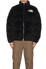 The North Face Versa Velour Nuptse In Tnf Black in Tnf Black, view 3, click to view large image.
