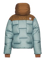 The North Face X Project U Cloud Down Nuptse Jacket in Concrete Grey & Sepia Brown, view 2, click to view large image.