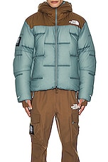 The North Face X Project U Cloud Down Nuptse Jacket in Concrete Grey & Sepia Brown, view 5, click to view large image.