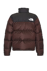 The North Face 1996 Retro Nuptse Jacket in Coal Brown & Tnf Black, view 2, click to view large image.