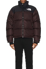 The North Face 1996 Retro Nuptse Jacket in Coal Brown & Tnf Black, view 4, click to view large image.