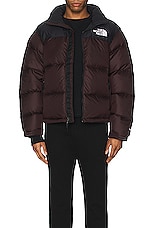 The North Face 1996 Retro Nuptse Jacket in Coal Brown & Tnf Black, view 5, click to view large image.