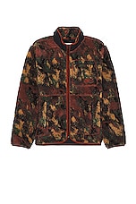 The North Face Extreme Pile Full Zip Jacket in Brandy Brown Evolved Texture Print, view 1, click to view large image.