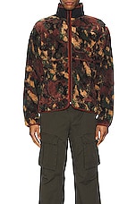 The North Face Extreme Pile Full Zip Jacket in Brandy Brown Evolved Texture Print, view 4, click to view large image.