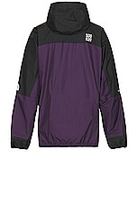 The North Face Soukuu Hike Packable Mountain Light Shell Jacket in Tnf Black & Purple Pennat, view 2, click to view large image.