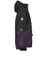 The North Face Soukuu Hike Packable Mountain Light Shell Jacket in Tnf Black & Purple Pennat, view 3, click to view large image.