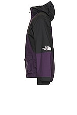 The North Face Soukuu Hike Packable Mountain Light Shell Jacket in Tnf Black & Purple Pennat, view 4, click to view large image.