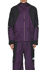 The North Face Soukuu Hike Packable Mountain Light Shell Jacket in Tnf Black & Purple Pennat, view 6, click to view large image.