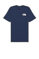 The North Face Box Nse Tee in Shady Blue & Tnf Black, view 2, click to view large image.