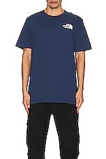 The North Face Box Nse Tee in Shady Blue & Tnf Black, view 3, click to view large image.