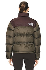 The North Face 1996 Retro Nuptse Jacket in New Taupe Green & Coal Brown, view 4, click to view large image.
