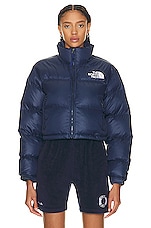 The North Face Nuptse Short Jacket in Summit Navy, view 1, click to view large image.