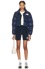 The North Face Nuptse Short Jacket in Summit Navy, view 5, click to view large image.