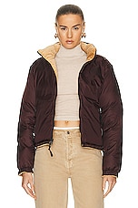 The North Face 92 Reversible Nuptse Jacket in Almond Butter & Coal Brown, view 2, click to view large image.