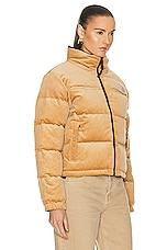 The North Face 92 Reversible Nuptse Jacket in Almond Butter & Coal Brown, view 3, click to view large image.