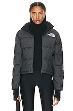 The North Face 92 Reversible Nuptse Jacket in Tnf Black Denim, view 2, click to view large image.