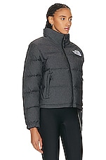 The North Face 92 Reversible Nuptse Jacket in Tnf Black Denim, view 3, click to view large image.