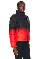 The North Face 96 Nuptse Jacket in Fiery Red Dip Dye Small Print, view 3, click to view large image.
