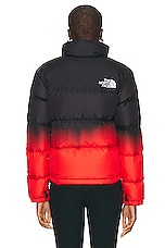 The North Face 96 Nuptse Jacket in Fiery Red Dip Dye Small Print, view 5, click to view large image.