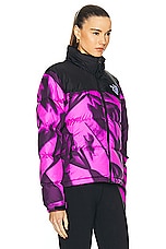The North Face 1996 Retro Nuptse Jacket in Violet Crocus Garment Fold Print, view 3, click to view large image.