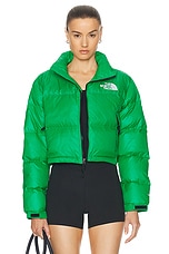 The North Face Nuptse Short Jacket in Optic Emerald, view 1, click to view large image.