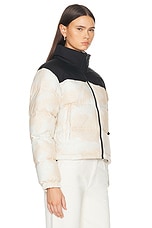 The North Face Crinkle Rev Nuptse Jacket in White Dune Low Fi Hi Tek Dye Print, view 4, click to view large image.