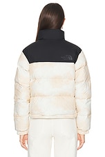 The North Face Crinkle Rev Nuptse Jacket in White Dune Low Fi Hi Tek Dye Print, view 5, click to view large image.