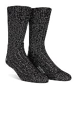 TAKAHIROMIYASHITA The Soloist Lurex Socks in Black & Silver, view 1, click to view large image.