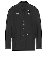 TAKAHIROMIYASHITA The Soloist Two Way Zip Reverse Jacket in Black, view 2, click to view large image.