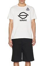 TAKAHIROMIYASHITA The Soloist S Logo And Bone Emblem Pocket Tee in White, view 4, click to view large image.
