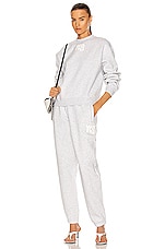 Alexander Wang Foundation Terry Classic Sweatpant in Light Heather Grey, view 4, click to view large image.