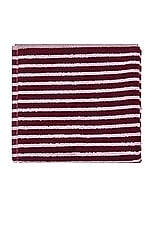 Tekla Stripe Hand Towel in Red & Rose, view 2, click to view large image.