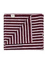 Tekla Stripe Hand Towel in Red & Rose, view 3, click to view large image.
