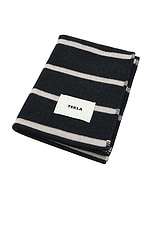 Tekla Lambswool Blanket in Starling Stripes, view 2, click to view large image.